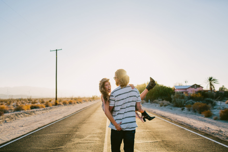 A Windy, Romantic Desert Engagement – Photo by Let's Frolic Together