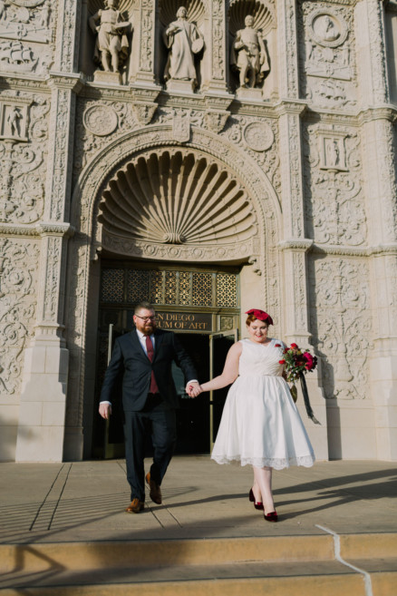 Vintage Balboa Park Intimate Wedding – Photo by Let's Frolic Together