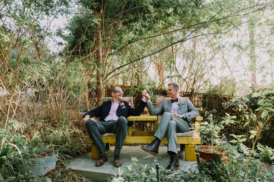 Colorful Poolside Garden Wedding – Photo by Let's Frolic Together