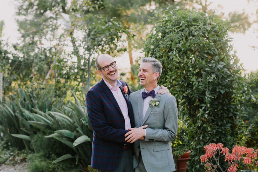 Colorful Poolside Garden Wedding – Photo by Let's Frolic Together