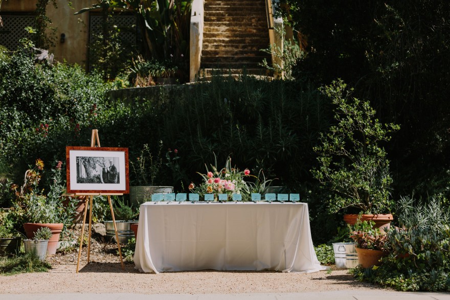 Colorful Poolside Garden Wedding – Photo by Let's Frolic Together