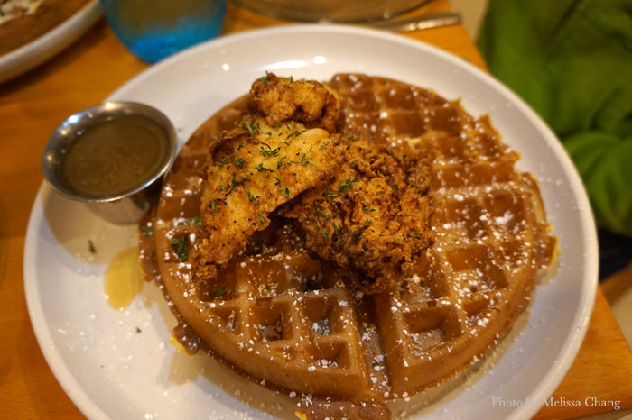 Fried chicken and waffle, $13.