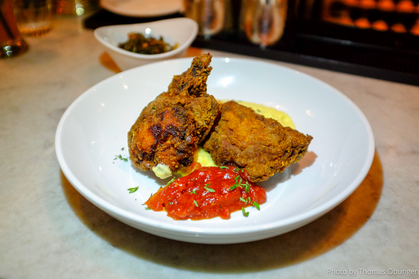 At $27, Fete Hawaii's fried chicken entree isn't your average fast food three-piece special.
