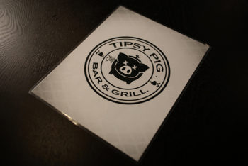 I tilted the menu because the pig is tipsy.