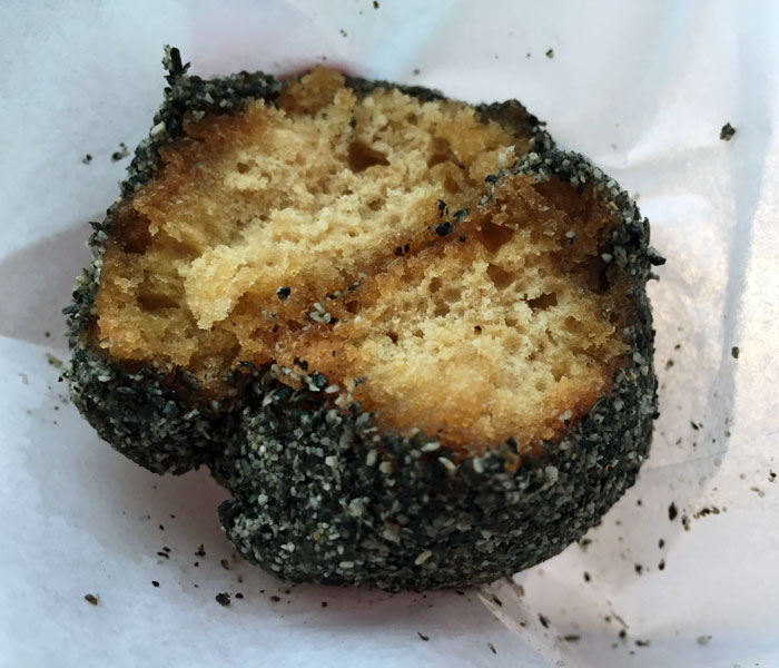 I love the hint of saltiness that isn't overwhelming in the black sesame andagi.