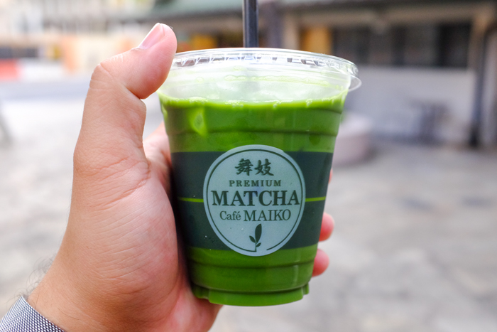 The well blended iced matcha tea is remarkably smooth and slightly sweetened.