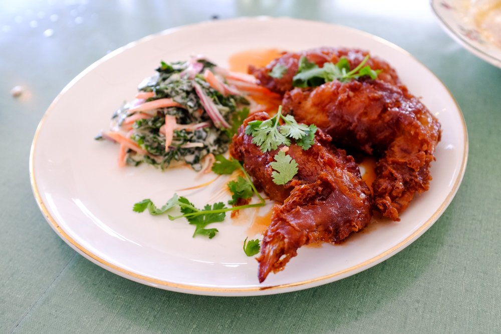 Unlike the sea board, the waffle fried chicken wings are not easily shared: only come three to an order.