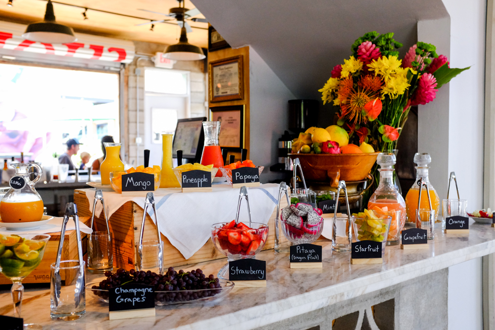 Brunchers imbibing on cava can visit the bar as many times as they please to create unique twists on their cava mimosa. A 6 oz carafe runs $12 while a bottle of Segura Viudas cava will set you back $42.