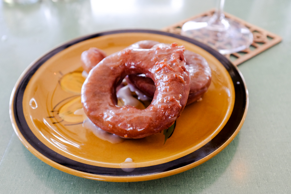 Running at a steep $8, these Hawaiian purple sweet potato doughnuts are cakey in just the right way. Perfectly dunkable into coffee or enjoyed as a sweet intermezzo between savory courses.