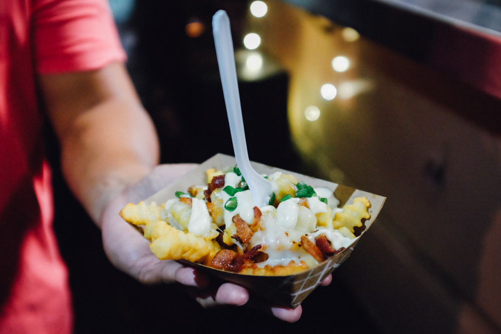 When fries come with a fork stuck in them, you kind of know what you're getting into.