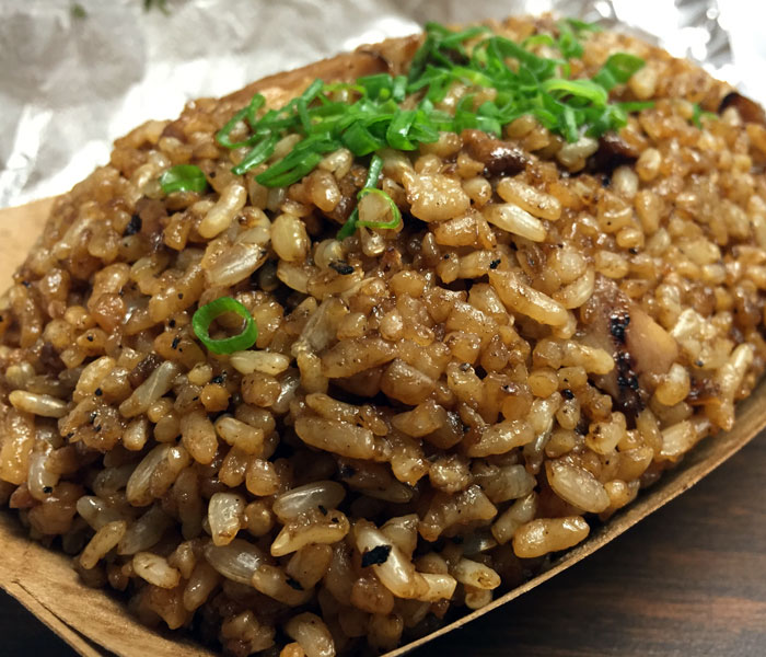 The smoked pork fried rice is sold by the bowl (a la carte) or you can have it as part of your plate lunch.