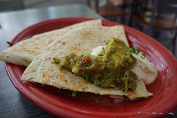 We had the special quesadilla with roasted chicken, $9.99, but next time I think I want to try the New England quesadilla, filled with butternut squash.