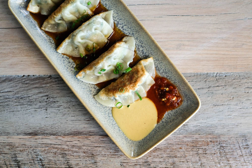 I could indulge in these pork potstickers ($10) all day, especially with hot mustard and that habanero pineapple marmalade. These are $5 on happy hour.