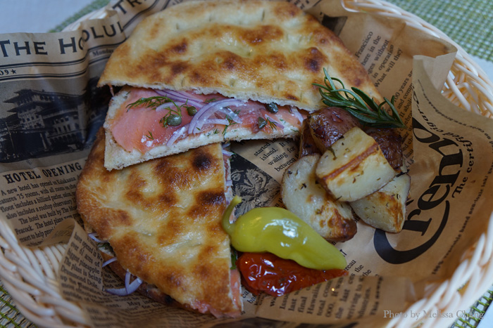 The panino con salmone ($11.95) is another tasty sandwich with smoked Atlantic salmon, dill, red onions, capers, and cream cheese. This one packs a lot of flavor — great for waking up your palate in the morning.