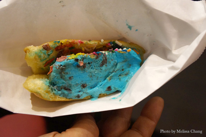 This is a terrible photo of the famous Afters Milky Bun ($6, includes a topping) but in our eager hunger, we butchered it in haste.