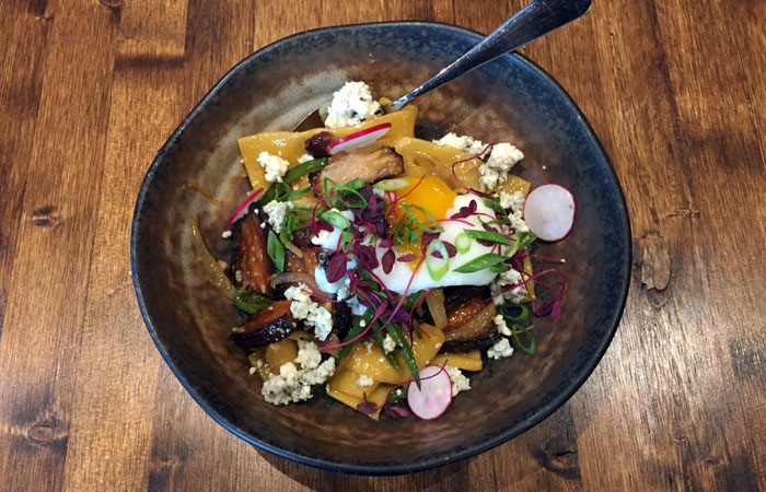 The Cider braised pork belly & apple pasta ($15) is a crowd pleaser at the Bakeshop and is one of the most popular lunch items.