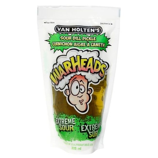 Van Holten's Warheads Extreme Sour Dill Pickle, 225 Ml -- 12 Per Case