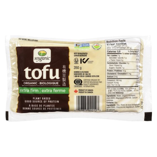 Sunrise Soya Foods Soyganic Extra Firm Tofu, 350 G -- 12 Per Case