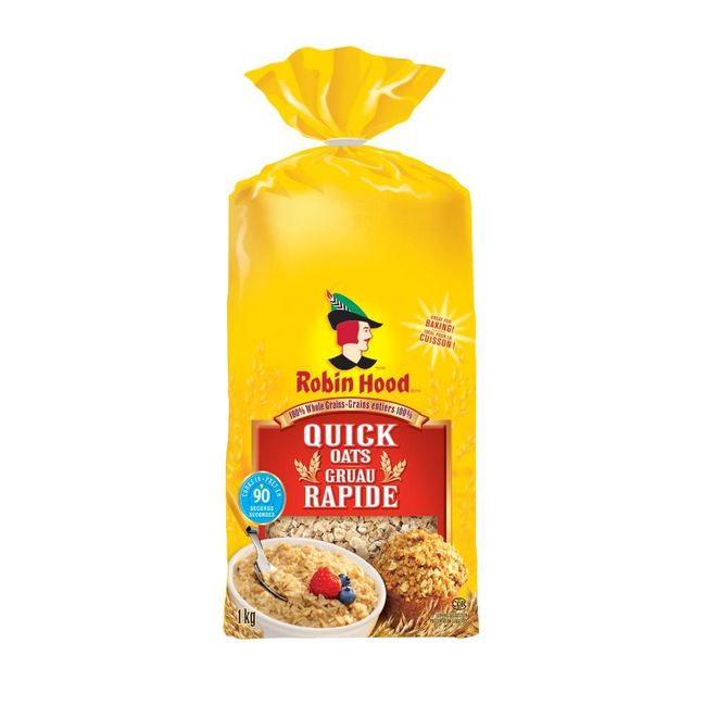 Robin Hood Whole Grain Quick Oat - Bag, 1 Kg -- 8 Per Case