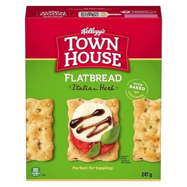 Kellogg Town House Italian Herb Flatbread Crisps, 247 G -- 12 Per Case