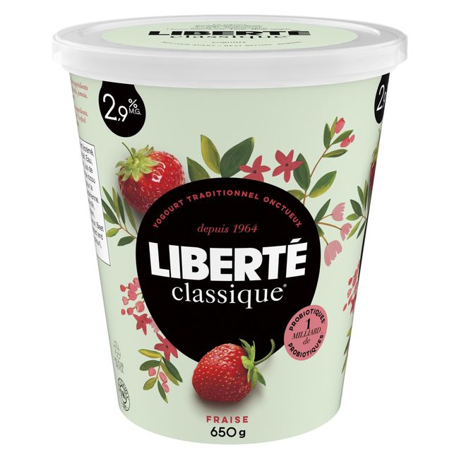 Liberte Classique 2.9 Percent Milk Fat Strawberry Yogurt, 650 G -- 6 Per Case
