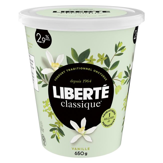 Liberte Classique 2.9 Percent Milk Fat Vanilla Yogurt, 650 G -- 6 Per Case