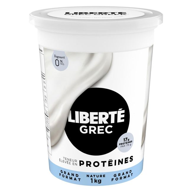 Liberte Yaourt Grec Nature 0 % De Matière Grasse Laitière, 1 Kg -- 6 Par Caisse