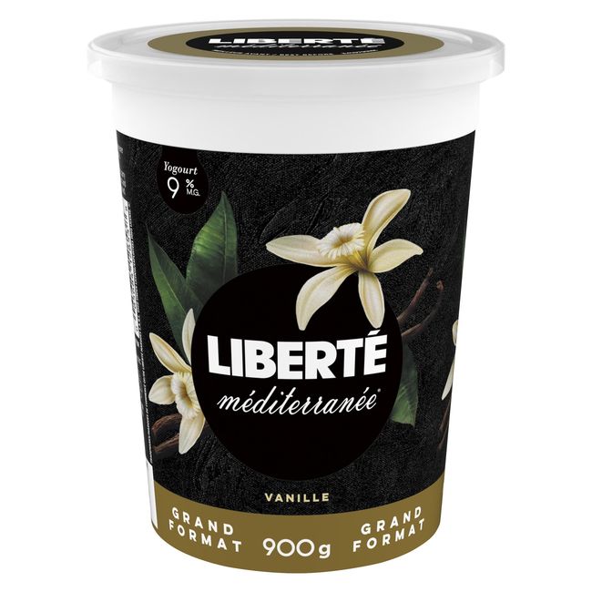 Liberte Mediterranee 9 Percent Milk Fat Vanilla Yogurt, 900 G -- 6 Per Case