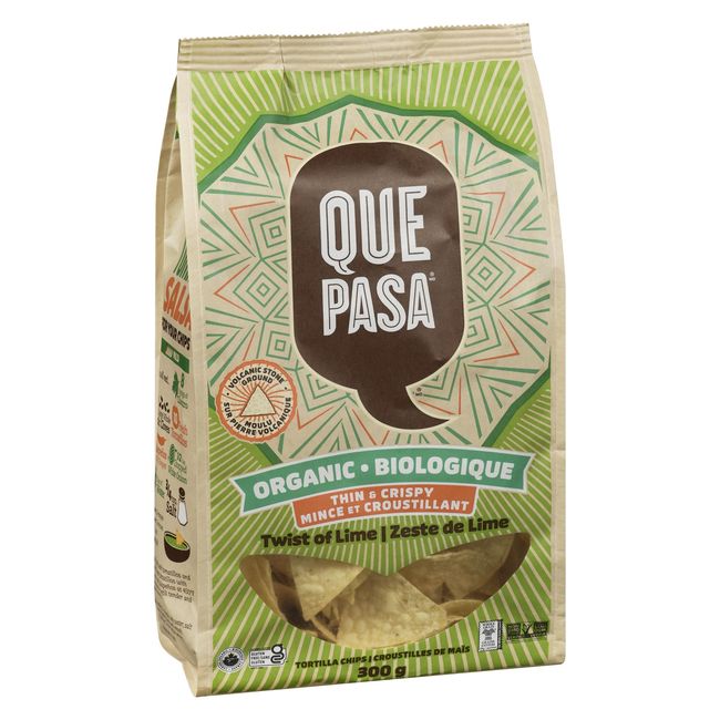 Que Pasa Chips Tortilla Fines Et Croustillantes Au Citron Vert, 300 G -- 12 Par Boîte