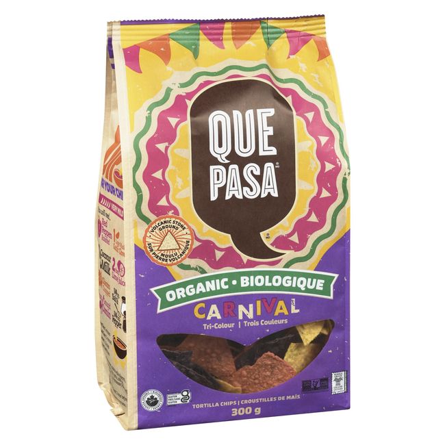Que Pasa Chips Tortilla Biologiques Carnival, 300 G -- 12 Par Boîte