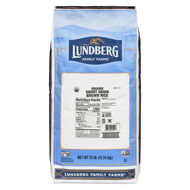 Lundberg Family Farms Organic Short Grain Brown Rice, 11.3 Kg