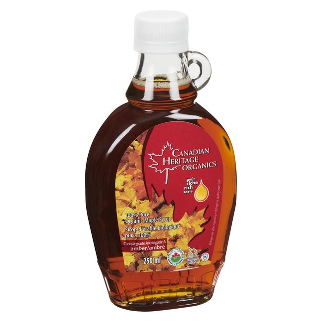Canadian Heritage Organics Amber Rich Taste Pure Maple Syrup, 250 Ml -- 12 Per Case