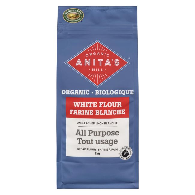Anita's Organic Mill Unbleached All Purpose White Flour, 1 Kg -- 4 Per Case
