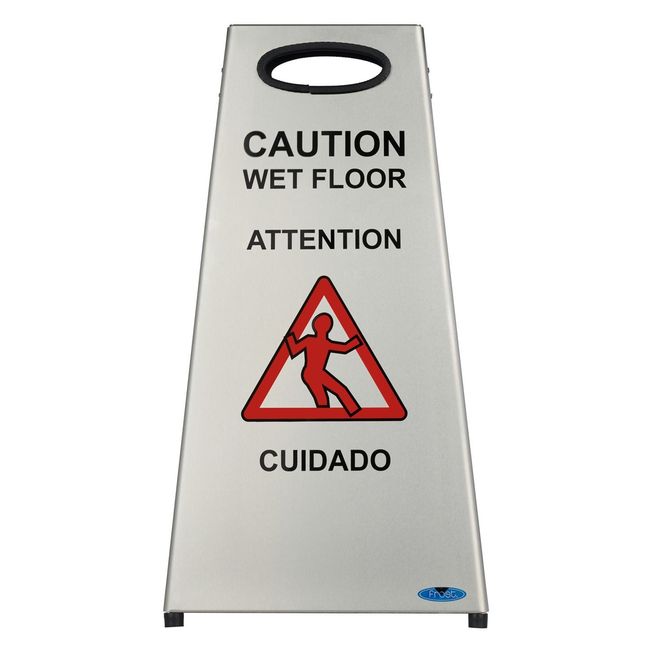 Frost Products Stainless Steel Wet Floor Sign, 12.9 X 24.4 X 11.3 In