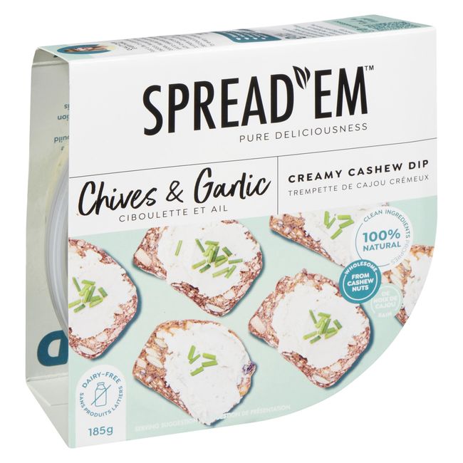 Spread'em Kitchen Fromage À La Crème À La Ciboulette Et À L'ail, 183 G -- 8 Par Boîte