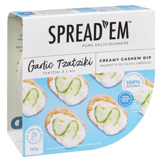 Spread'em Kitchen Fromage À La Crème Tzatziki À L'ail, 183 G -- 8 Par Caisse