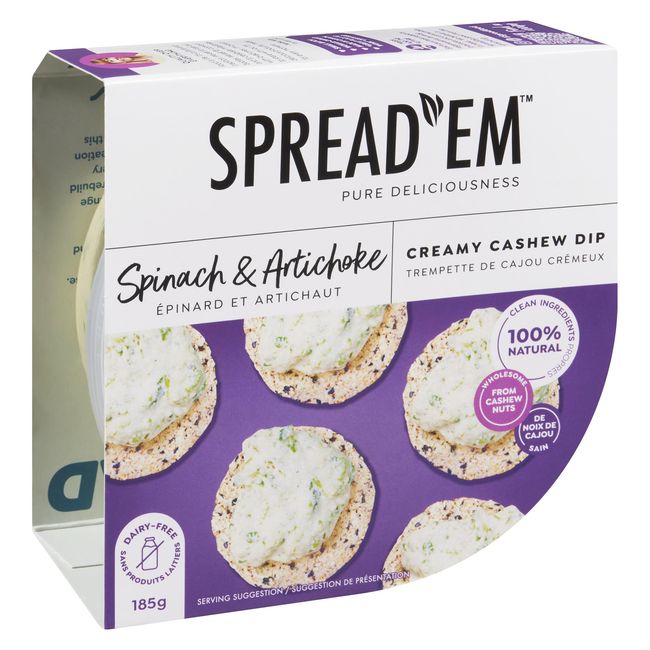 Spread'em Kitchen Fromage À La Crème Aux Épinards Et Aux Artichauts, 183 G -- 8 Par Boîte