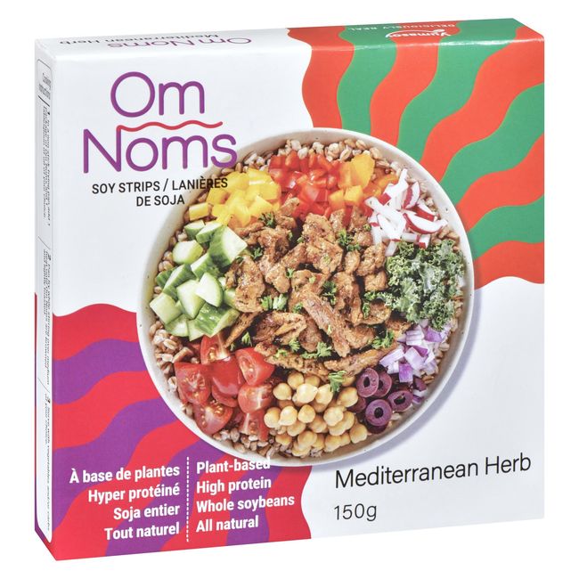 Om Noms Mediterranean Herb Soy Strips, 150 G -- 6 Per Case