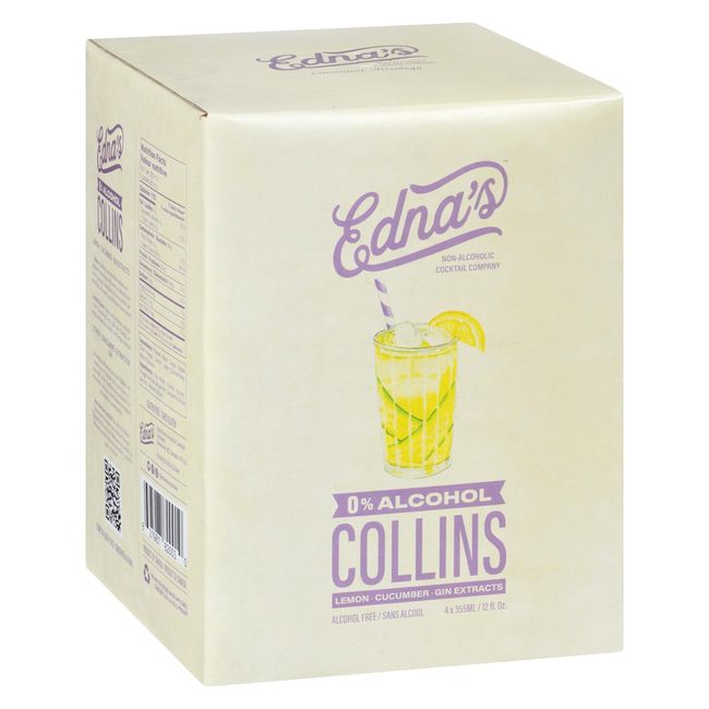 Edna's Cocktail Collins Sans Alcool, 355 Ml -- 24 Par Boîte