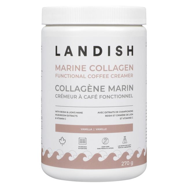 Landish Vanilla Marine Collagen Coffee Creamer, 270 G -- 6 Per Case