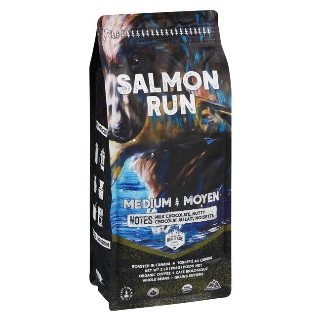 Canadian Heritage Organics Salmon Run Medium Roast Coffee, 908 G -- 5 Per Case