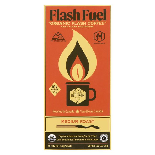 Canadian Heritage Organics Flash Fuel Medium Roast Coffee, 35 G -- 10 Per Case