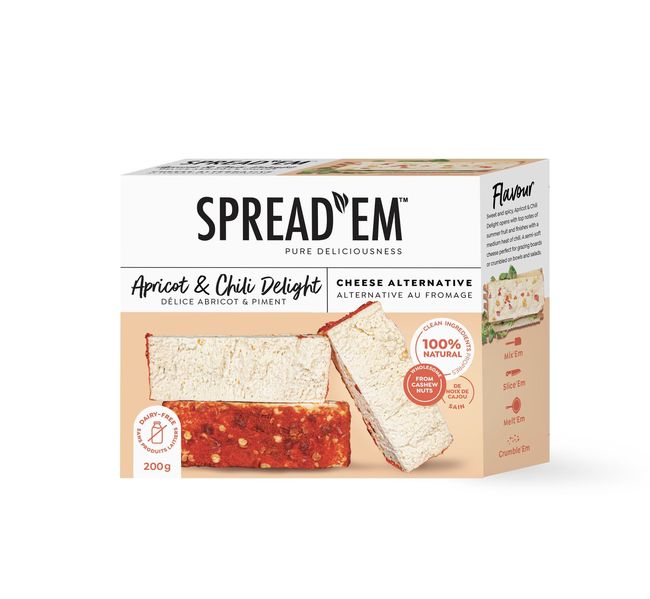 Spread'em Kitchen Alternative Au Fromage Apricot Chili Delight, 200 G -- 6 Par Boîte