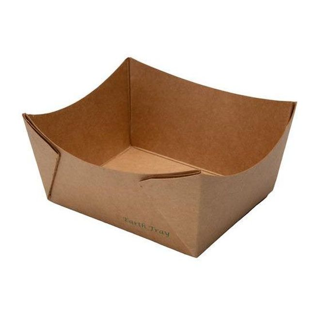Eco-packaging Number 1 Uncoated Bio Earth Tray, 4.5 X 3.5 X 2.5 In -- 450 Per Case