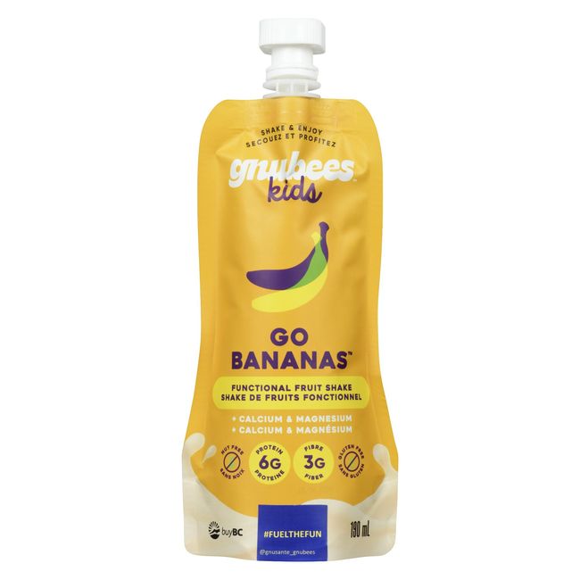 Gnubees Kids Go Bananas Fruit Shake, 190 Ml -- 12 Per Case