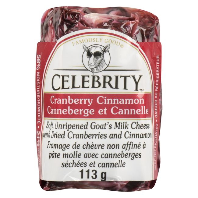 Celebrity Cranberry Cinnamon Goat Cheese, 113 G -- 12 Per Case