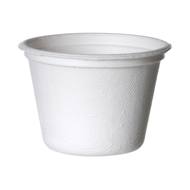 Worldview White Sugarcane Bagasse Portion Cup, 4 Oz Capacity -- 1800 Per Case