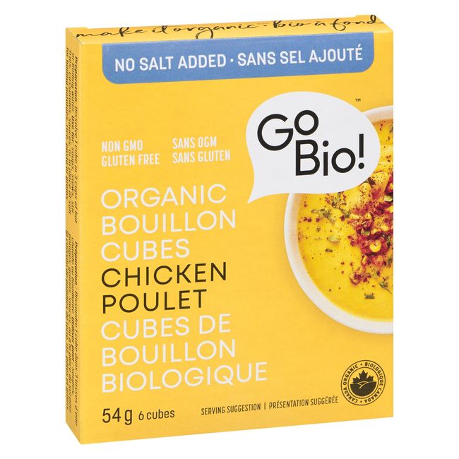 Gobio! Organic No Salt Added Chicken Bouillon Cubes, 54 G -- 15 Per Case
