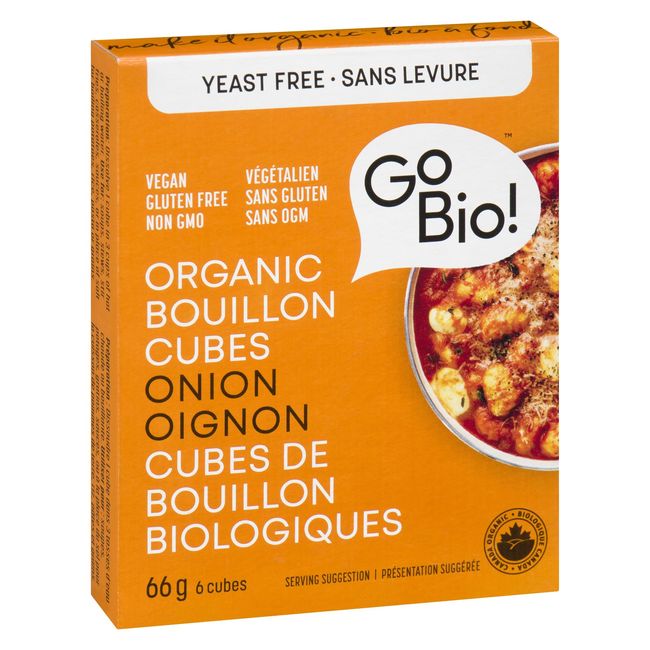Gobio! Organic Yeast Free Onion Bouillon Cubes, 66 G -- 15 Per Case