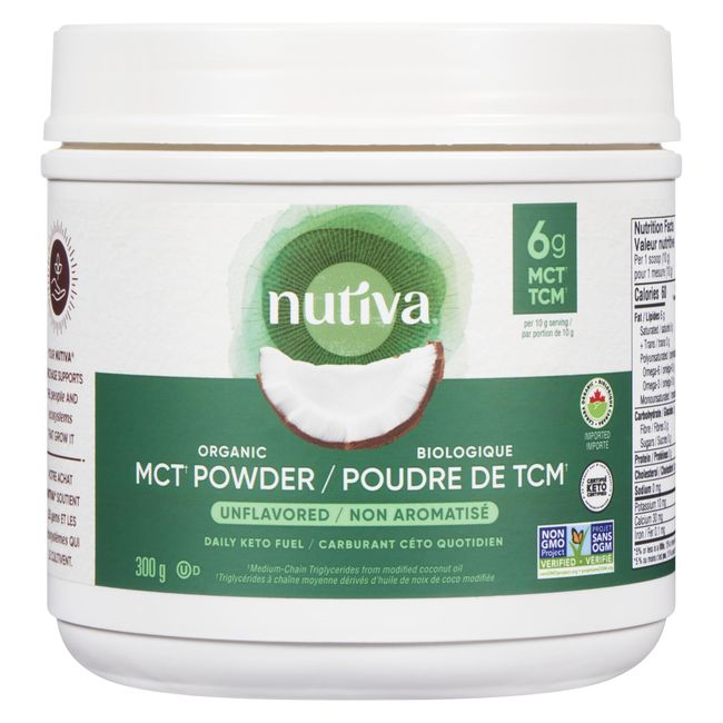 Nutiva Organic Unflavoured Mct Powder, 300 G -- 6 Per Case